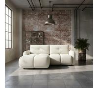 Sandy Corner Sofa Bed With Storage Compartment Chipboard Frame Wave Spring Freestanding 238X165X94Cm White