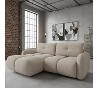 Sandy Corner Sofa Bed With Storage Compartment Chipboard Frame Wave Spring Freestanding 238X165X94Cm Beige