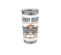 Sandy Moms Beach Crew Tropical Summer Vacation Stainless Steel Insulated Tumbler