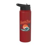 Sandy Point State Reservation Florida Sunset Wave Stainless Steel Insulated Water Bottle