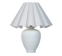 Ceramic Lamp With Scallop Edge Shade Table Lamp Lighting Collection White One Size