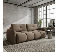 Sandy Sofa Bed With Storage Dl Pull Out Seat Free Standing Backrest 230X120X94 Cm Brown