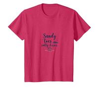 Sandy Toes Salty Kisses Beach Lover Summer Hawaiians T-Shirt, Kids, Red Heather, 12 Years