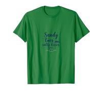 Sandy Toes Salty Kisses Beach Lover Summer, hawaiians T-Shirt, Men, Kelly Green, 3XL