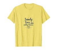 Sandy Toes Salty Kisses Beach Lover Summer, hawaiians T-Shirt, Men, Lemon, S