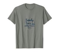 Sandy Toes Salty Kisses Beach Lover Summer Hawaiians T-Shirt, Men, Olive Heather, S