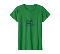 Sandy Toes Salty Kisses Beach Lover Summer, hawaiians T-Shirt, Women, Kelly Green, XL