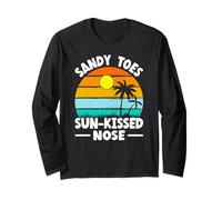 Sandy Toes Sun-Kissed Nose Tropical Beach Lover Summer Break Long Sleeve T-Shirt