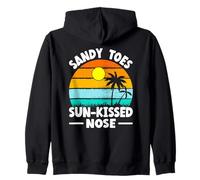 Sandy Toes Sun-Kissed Nose Tropical Beach Lover Summer Break Zip Hoodie