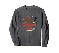 Sandy Toes Sunkissed Nose Beach Vacation Sweatshirt, Adult Unisex, Dark Heather Grey, M