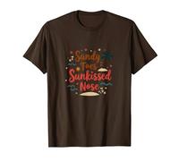 Sandy Toes Sunkissed Nose Beach Vacation T-Shirt, Men, Brown, M