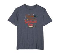 Sandy Toes Sunkissed Nose Beach Vacation T-Shirt, Men's Big and Tall, Heather Blue, 4X Tall