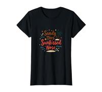 Sandy Toes Sunkissed Nose Beach Vacation T-Shirt, Women, Black, S