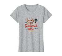 Sandy Toes Sunkissed Nose Beach Vacation T-Shirt, Women, Heather Grey, 3XL