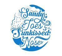 Sandy Toes Sunkissed Nose Typography Summer Beach Wall Stickers 42x47.8cm Personalized Customization Blue