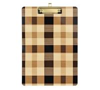 Sandybrown Buffalo Plaid Check Tartan Scotland clipboard Padded Acrylic Cute for Classroom Supplies for Teachers Elementary Size 9 x 12