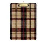Sandybrown Buffalo Plaid Check Tartan Scotland Nursing School Pocket clipboard Acrylic Cute for Classroom Supplies for Teachers high School Size 9 x 12