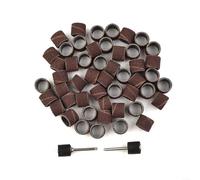 Sandyseptember 100Pcs Sanding Drum 1/2 Inch 80 Grit Sanding Drum Bands Sleeves Height Sander Sleeves Band W/ 2 Mandrels For Rotary Tool Kit For Dremel Rotary Tool
