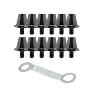 Sandyseptember 12pcs Football Boot Studs Replacement for Soccer Cleats with M5 Thread 11mm and 13mm Screw Sizes 5mm Diameter Aluminum Alloy Spikes for Football Shoes (13MM+wrench)