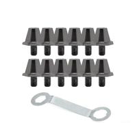 Sandyseptember 12pcs Football Boot Studs Replacement for Soccer Cleats with M5 Thread 11mm and 13mm Screw Sizes 5mm Diameter Aluminum Alloy Spikes for Football Shoes (11MM+wrench)