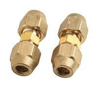Sandyseptember 2 Pack Air Conditioning Copper Pipe Fittings, Double Nipple Connector Extension, Various Sizes