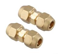 Sandyseptember 2 Pack Air Conditioning Copper Pipe Fittings, Double Nipple Connector Extension, Various Sizes