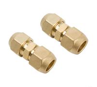 Sandyseptember 2 Pack Air Conditioning Copper Pipe Fittings, Double Nipple Connector Extension, Various Sizes