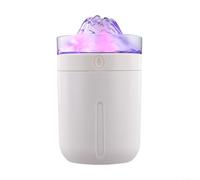 Sandyseptember 330ml USB Cool Mist Humidifier with Colour Light, Quiet Personal Moisturiser for Bedroom, Desk or Car, White Crack(White snow mountain)
