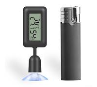 Sandyseptember 360° Rotatable Reptile Thermometer Hygrometer with Glow-in-the-Dark Display and Dual Celsius/Fahrenheit Readings, Strong Suction Cup, White(-20-60℃ Black)