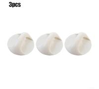 Sandyseptember 3pc Plastic Round Sticky Handle Set for Cupboards Drawers Cabinets Doors and Remove (White)