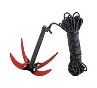 Sandyseptember 4-Prong Folding Grass Anchor For Clearing Aquatic Weeds Breaking Thin Ice And Securing Small Boats On Lakes And Rivers(B-Red)