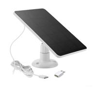 Sandyseptember 4W 5V Solar Panel With 360 Degree Rotation For Doorbell Camera, Type C To MicroUSB Port, 3 Meter Long Cable For Flexible Placement And Efficient Energy Capture(white)