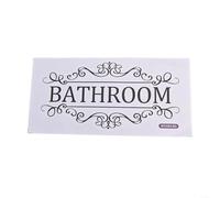 Sandyseptember Bathroom Door Sign Self Adhesive Vinyl Sticker Decal Bath Room Door Sticker Bathroom Rules Door Sign PVC Matte Waterproof Decal