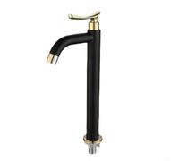 Sandyseptember Black Gold Waterfall Bathroom Sink Faucet, Single Hole Lever, 304 Stainless Steel, Contemporary Style