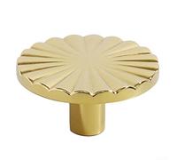 Sandyseptember Brass Single Hole Cabinet Handle with Chinese Style Design for Wardrobe Drawers Kitchen Cabinets Copper Knobs Rust Resistant