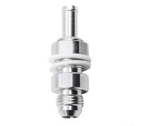Sandyseptember Car Fuel Line Fitting 6AN Male Flare Bulkhead To 5/16" Hose Barb Fuel Tank Fitting Adapters Aluminum Alloy Silver Tone