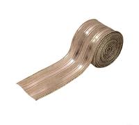 Sandyseptember Christmas Burlap Ribbon for Tree and Wreath Decoration, 2in x 197in Linen Wire Edge for Holiday Crafts and Wrapping, Rustic Indoor Outdoor Xmas Decor(A)