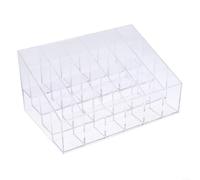 Sandyseptember Clear Acrylic Nail Polish Organizer Display Stand, 4 Tier Lipstick Shelf for 24 Bottles, Makeup Storage Rack