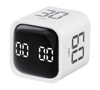 Sandyseptember Compact Flip For Cube Timer With High Sensitivity Gravity Chip Silent Mode And Three Volume Tiers For Daily Productivity Tasks(White)