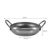 Sandyseptember Double Handle Stainless Steel Hot Pot For Seafood And Meat Dishes With Rustic Snowflake Gray Finish And Long Lasting Use(22cm)