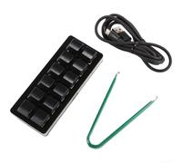 Sandyseptember Mechanical Keyboard with 12 Programmable Keys, Hot Swappable Switches, Supporting Multi Key Macros for Software like Photoshop, Premiere, Compatible with Multiple OS (Black)