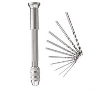 Sandyseptember Mini Hand Drill For Woodworking, Jewelry And DIY Projects Precision Drilling Tool For Models And Crafts(11pcs set)