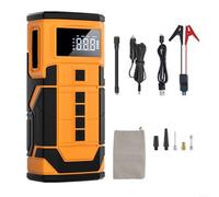 Sandyseptember Portable Car Battery Jump Starter 8000mAh with 150 PSI Air Compressor LED Light for 12V Vehicles