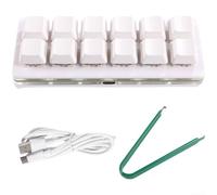 Sandyseptember Programmable Mechanical Keyboard with 12 Keys, Hot Swappable Switches, Compact Design for Portable Use, Supporting Multi Key Macros for Software Applications (White Energy)