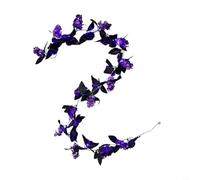 Sandyseptember Purple Rose Vine LED String Light 2M Silk Flower Garland for Party Room Wall Decor