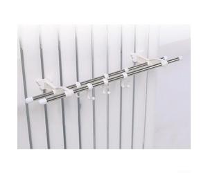 Sandyseptember Radiator Mounted Stainless Steel Double Towel Rail with 6 Hooks, Compact Vertical Storage Rack with High Weight Capacity for Organizing Towels and Clothes in Bathrooms (50 cm)