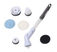 Sandyseptember Rechargeable Electric Spin Scrubber, Cordless Power Cleaning Brush with 6 Heads for Bathroom Floor, Wall, Tub(White)
