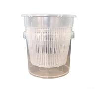 Sandyseptember Self Watering Orchid Pot for Phalaenopsis, Automatic Water Storage Flowerpot with Root Care Design, White Plastic Inner and Cover Pot Set(C)