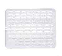Sandyseptember Silicone Dish Drying Mat,Draining Board Mats,Draining Mat For Kitchen Counter, Heat Resistant Mat,For Sink Dish Rack Worktop Drainer Mat(White)