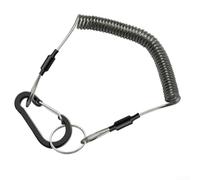 Sandyseptember Stainless Steel Fishing Lanyard 2m Elastic Core Rope | 2m retractable steel wire, elastic core stretch, prevents lure loss, secure tethering, for durable construction